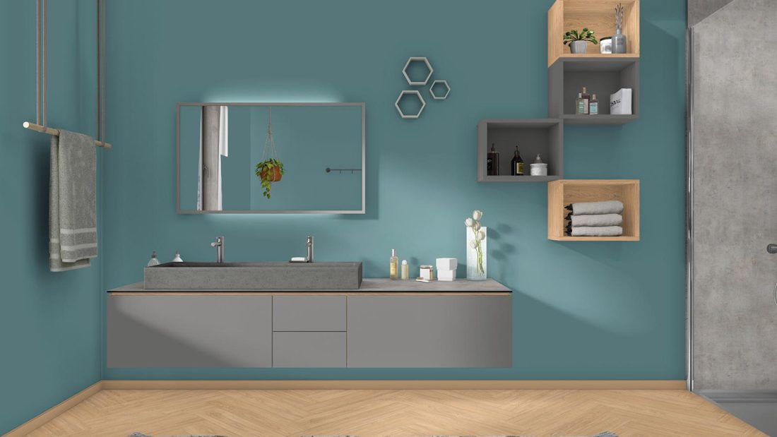 EGGER U960 TM Onyx Grey — uni colour panel decor for custom cabinetry (3D view)