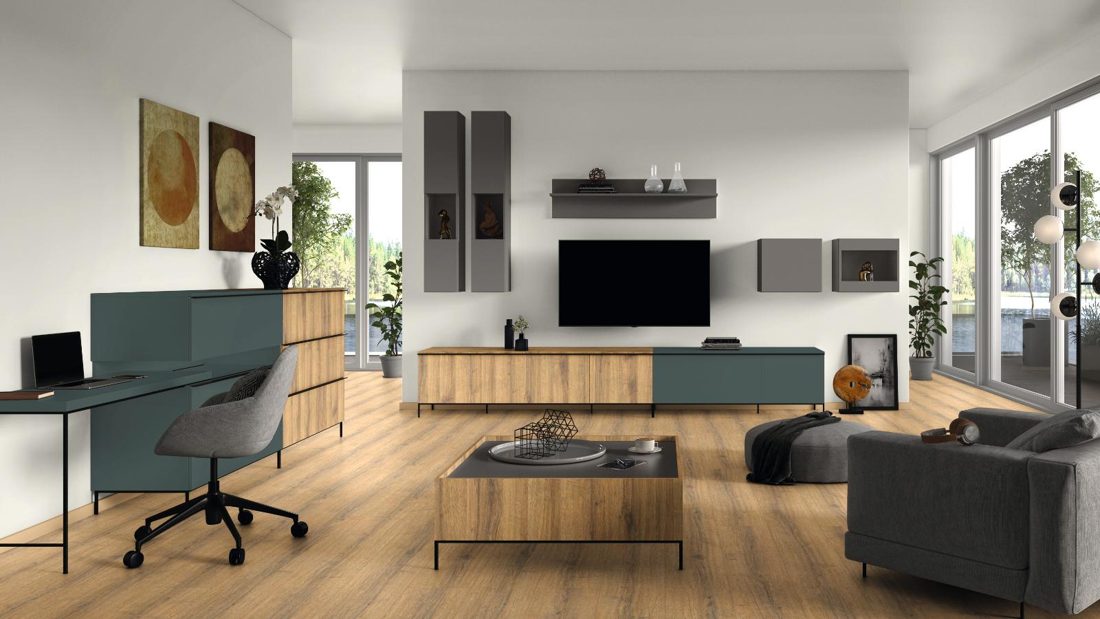 EGGER U961 PM Graphite Grey — uni colour panel decor for custom cabinetry (3D view)