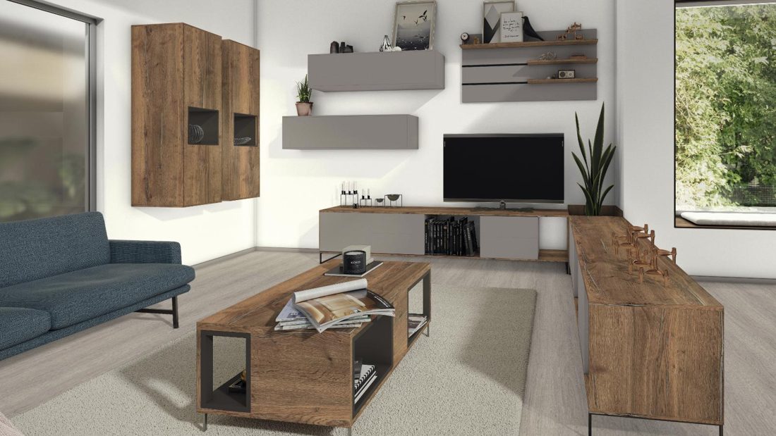 EGGER U961 ST7 Graphite Grey — uni colour panel decor for custom cabinetry (3D view)