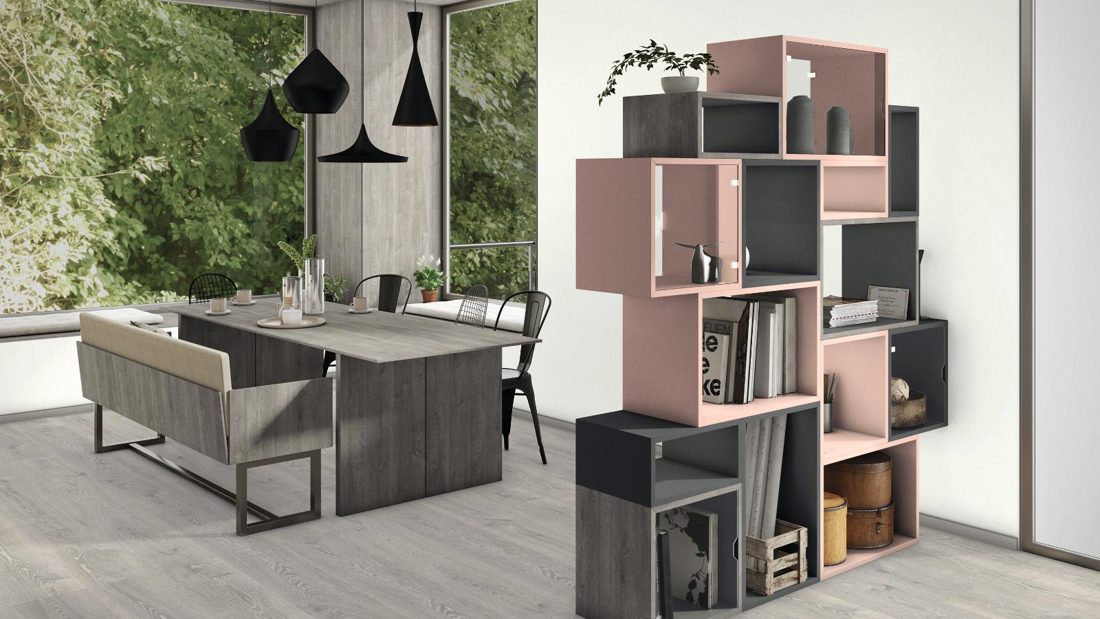 EGGER U968 ST9 Carbon Grey — uni colour panel decor for custom cabinetry (3D view)