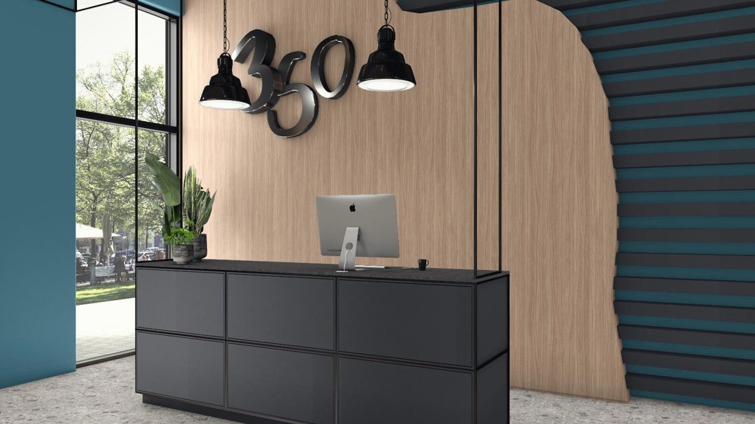 EGGER U968 TM Carbon Grey — uni colour panel decor for custom cabinetry (3D view)