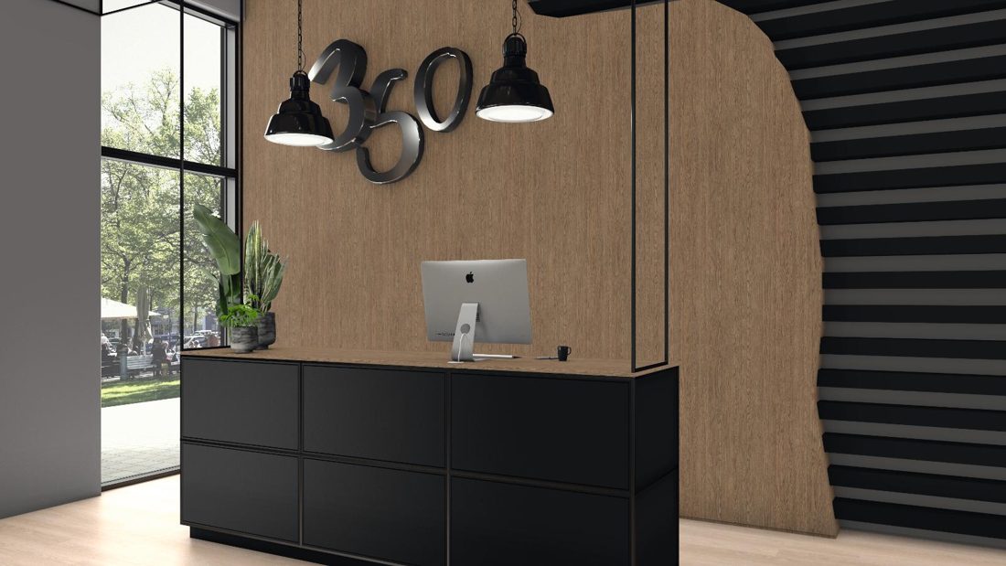 EGGER U999 ST20 Black — uni colour panel decor for custom cabinetry (3D view)