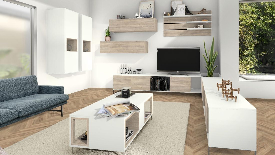 EGGER W1000 PM Premium White — uni colour panel decor for custom cabinetry (3D view)