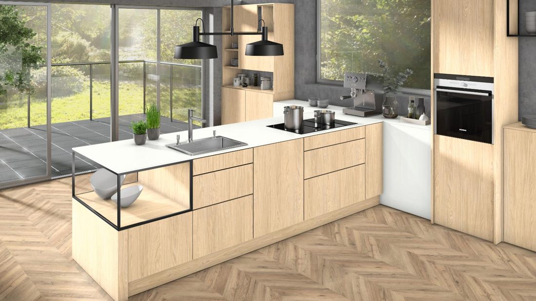 EGGER W1101 ST76 Solid Alpine White — uni colour panel decor for custom cabinetry (3D view)