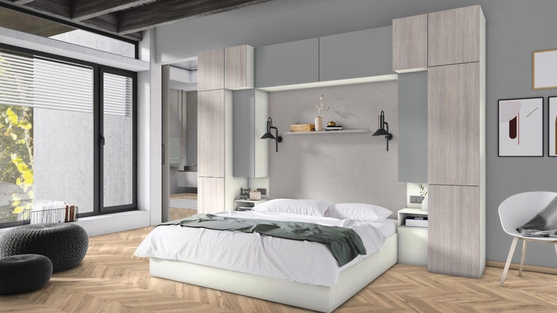 EGGER W960 SM Classic White — uni colour panel decor for custom cabinetry (3D view)