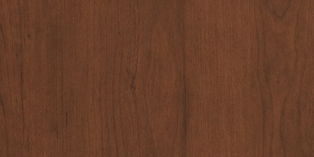 Bourbon Cherry 204 Uniboard TFL in Dolomite texture — amber woodgrain finish for custom cabinetry