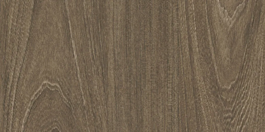 Mystic H55 Uniboard TFL in Brushed Elm texture — brown woodgrain finish for custom cabinetry