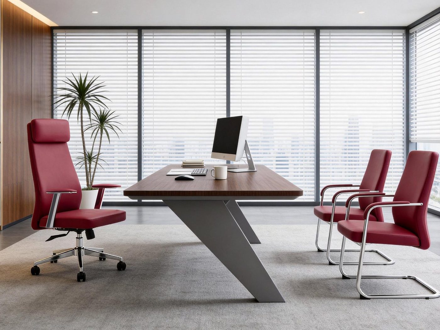Executive and conference seating in a meeting room