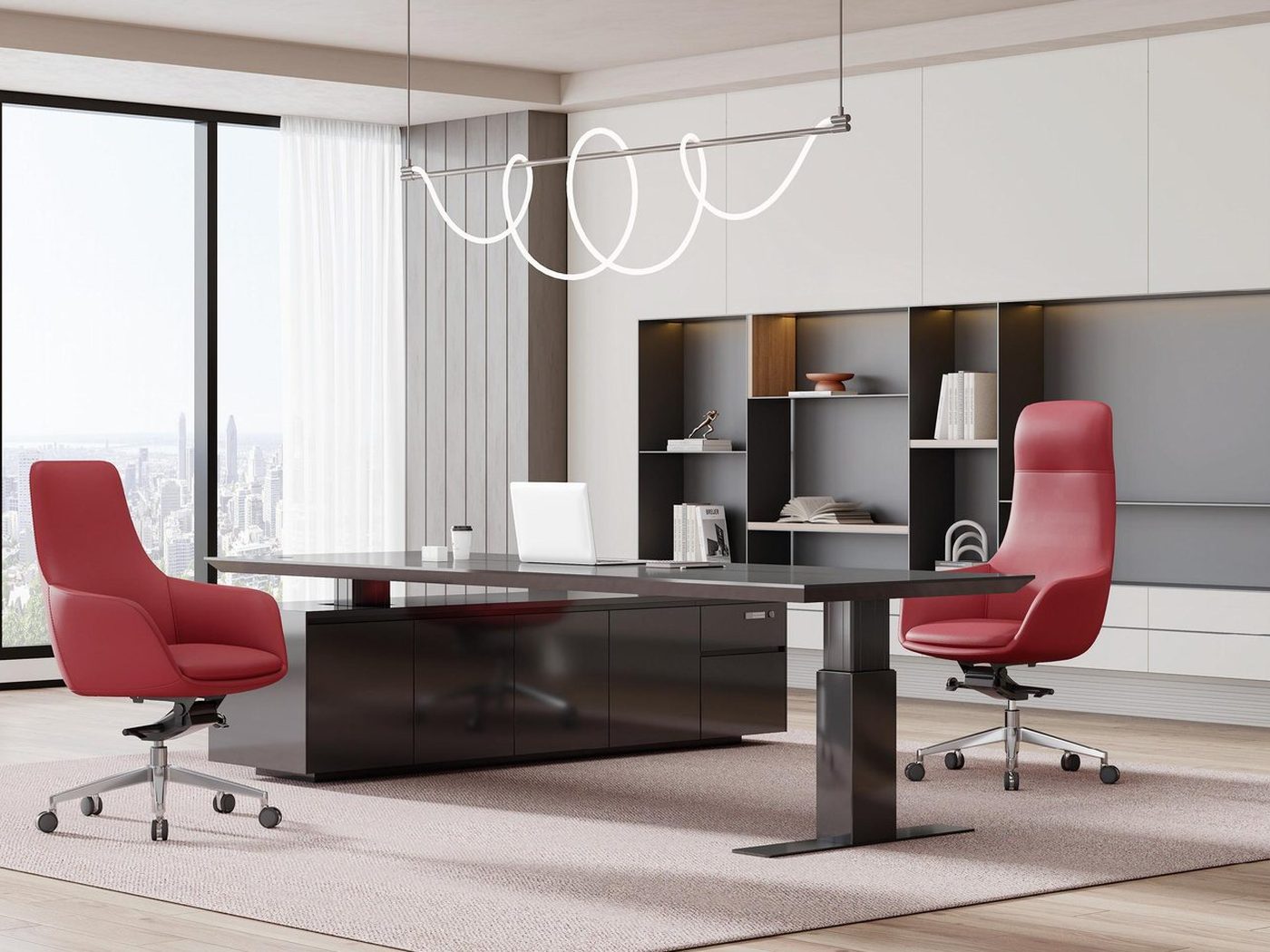 Executive and conference seating in a meeting room