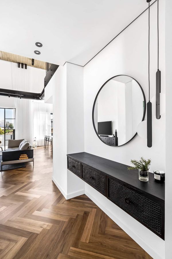 Black and Herringbone Duplex — custom kitchens, built-ins & wall units, wall paneling, bathroom vanities by iKitchen Cabinetry, view 11
