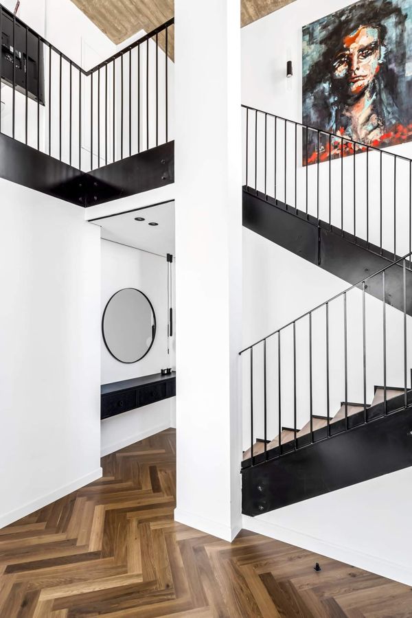 Black and Herringbone Duplex — custom kitchens, built-ins & wall units, wall paneling, bathroom vanities by iKitchen Cabinetry, view 12