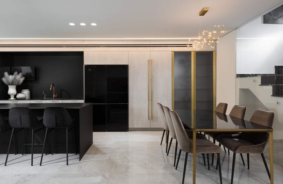 Black Marble Stair House — custom kitchens, built-ins & wall units, wall paneling by iKitchen Cabinetry, view 5