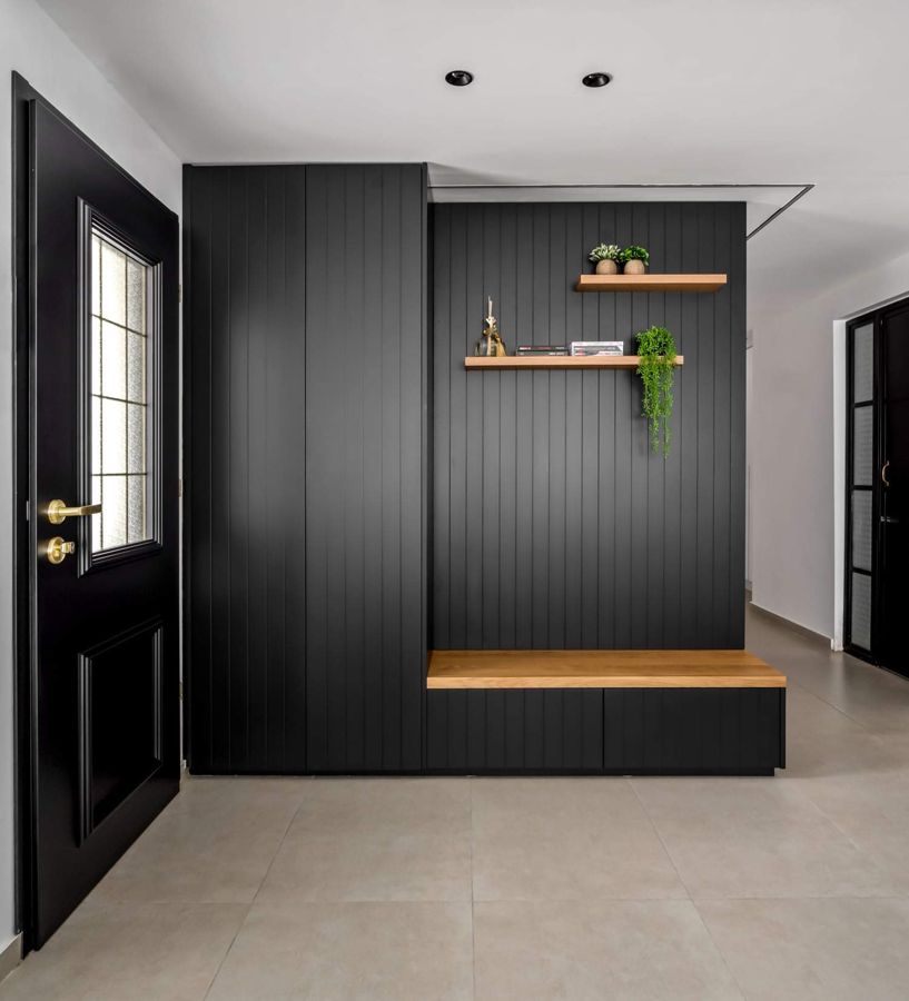 Black Oak and Ochre Apartment — custom kitchens, built-ins & wall units, wall paneling, bathroom vanities, walk-in closets by iKitchen Cabinetry, view 9