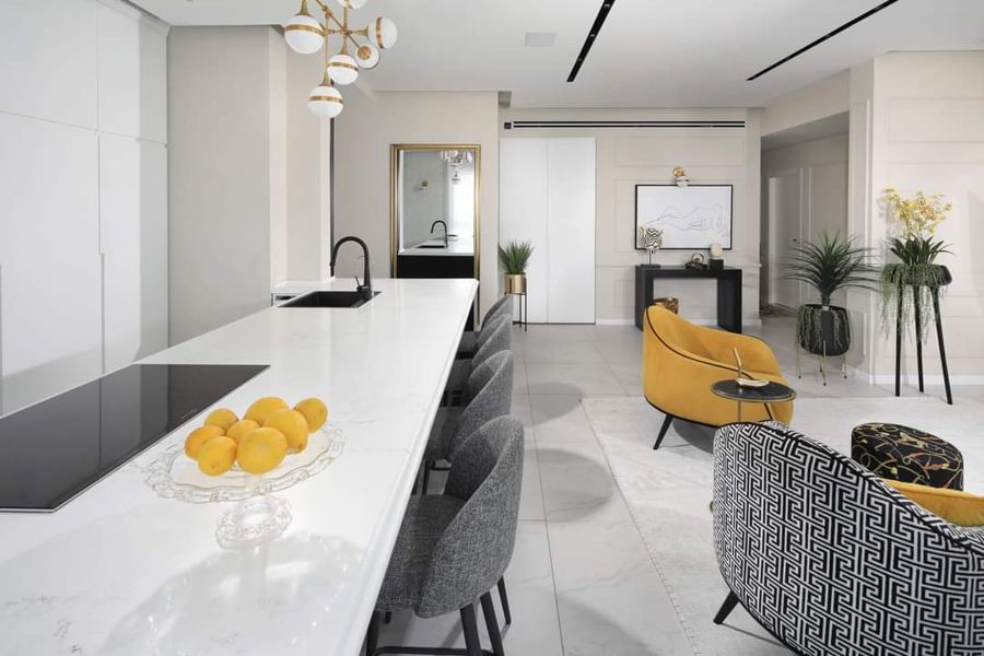 Black White and Brass Apartment — custom kitchens, built-ins & wall units, bathroom vanities by iKitchen Cabinetry, view 3
