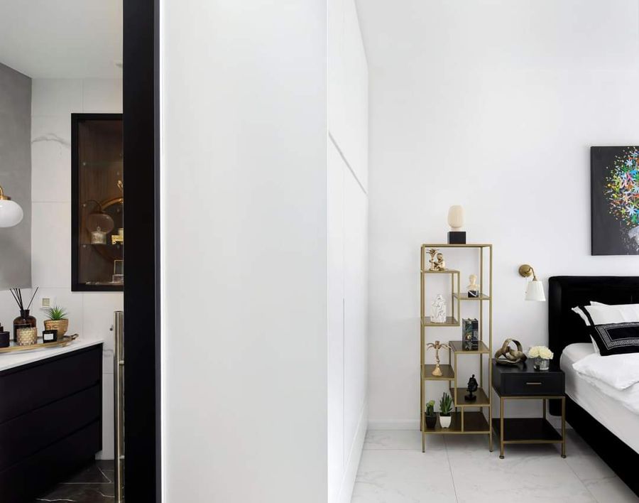 Black White and Brass Apartment — custom kitchens, built-ins & wall units, bathroom vanities by iKitchen Cabinetry, view 13