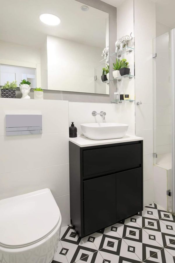 Black White and Brass Apartment — custom kitchens, built-ins & wall units, bathroom vanities by iKitchen Cabinetry, view 15
