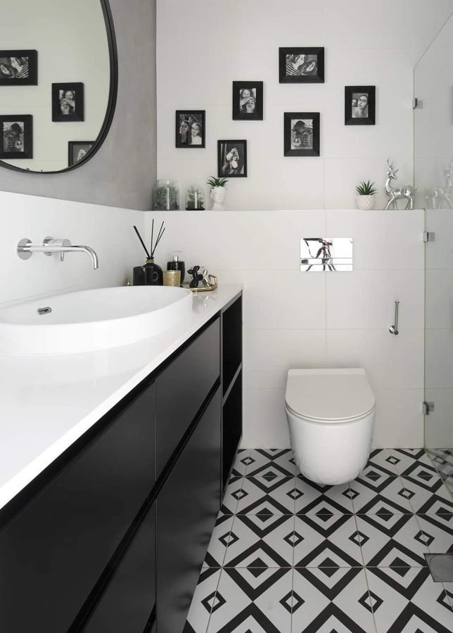 Black White and Brass Apartment — custom kitchens, built-ins & wall units, bathroom vanities by iKitchen Cabinetry, view 16