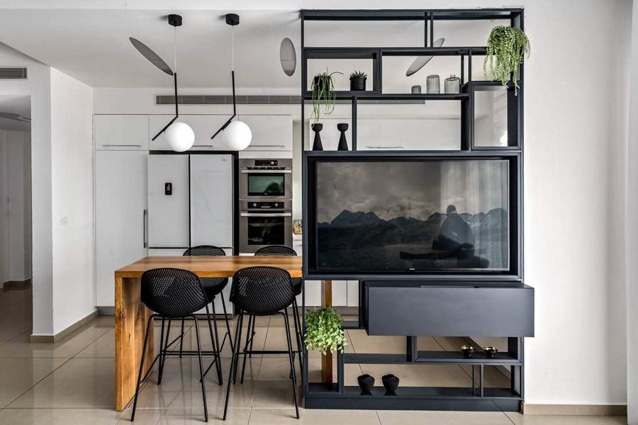 Blush and Steel Family Apartment — custom kitchens, built-ins & wall units, wall paneling, bathroom vanities by iKitchen Cabinetry, view 4