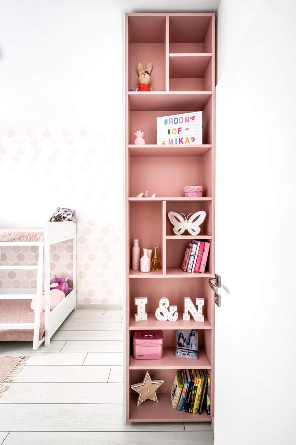 Blush and Steel Family Apartment — custom kitchens, built-ins & wall units, wall paneling, bathroom vanities by iKitchen Cabinetry, view 9