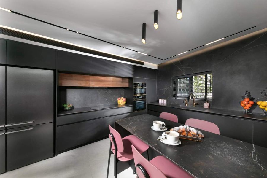 Blush and Walnut Apartment — custom kitchens, built-ins & wall units by iKitchen Cabinetry, view 2