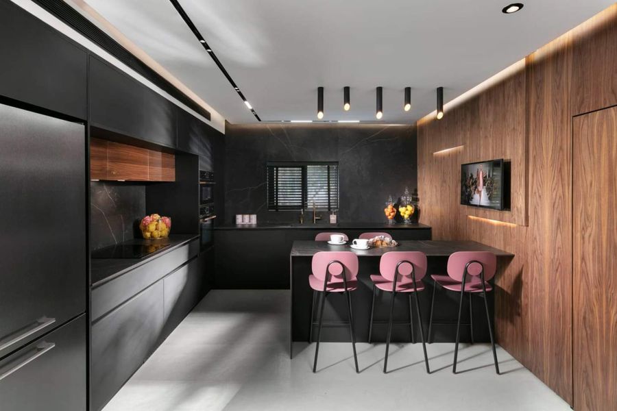 Blush and Walnut Apartment — custom kitchens, built-ins & wall units by iKitchen Cabinetry, view 3