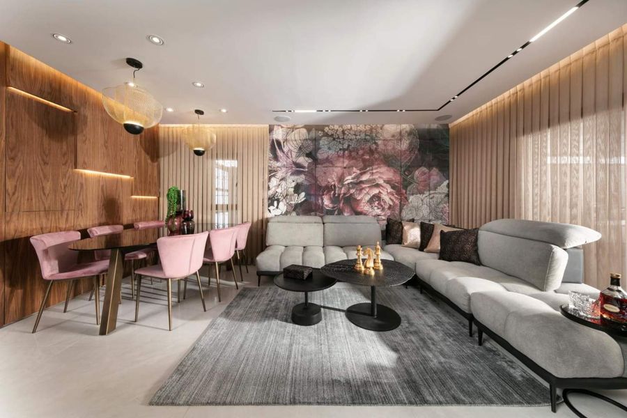 Blush and Walnut Apartment — custom kitchens, built-ins & wall units by iKitchen Cabinetry, view 8