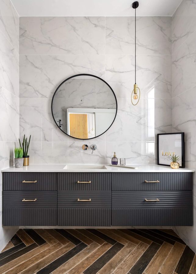 Brass Arc Apartment — custom kitchens, built-ins & wall units, wall paneling, bathroom vanities, walk-in closets by iKitchen Cabinetry, view 11