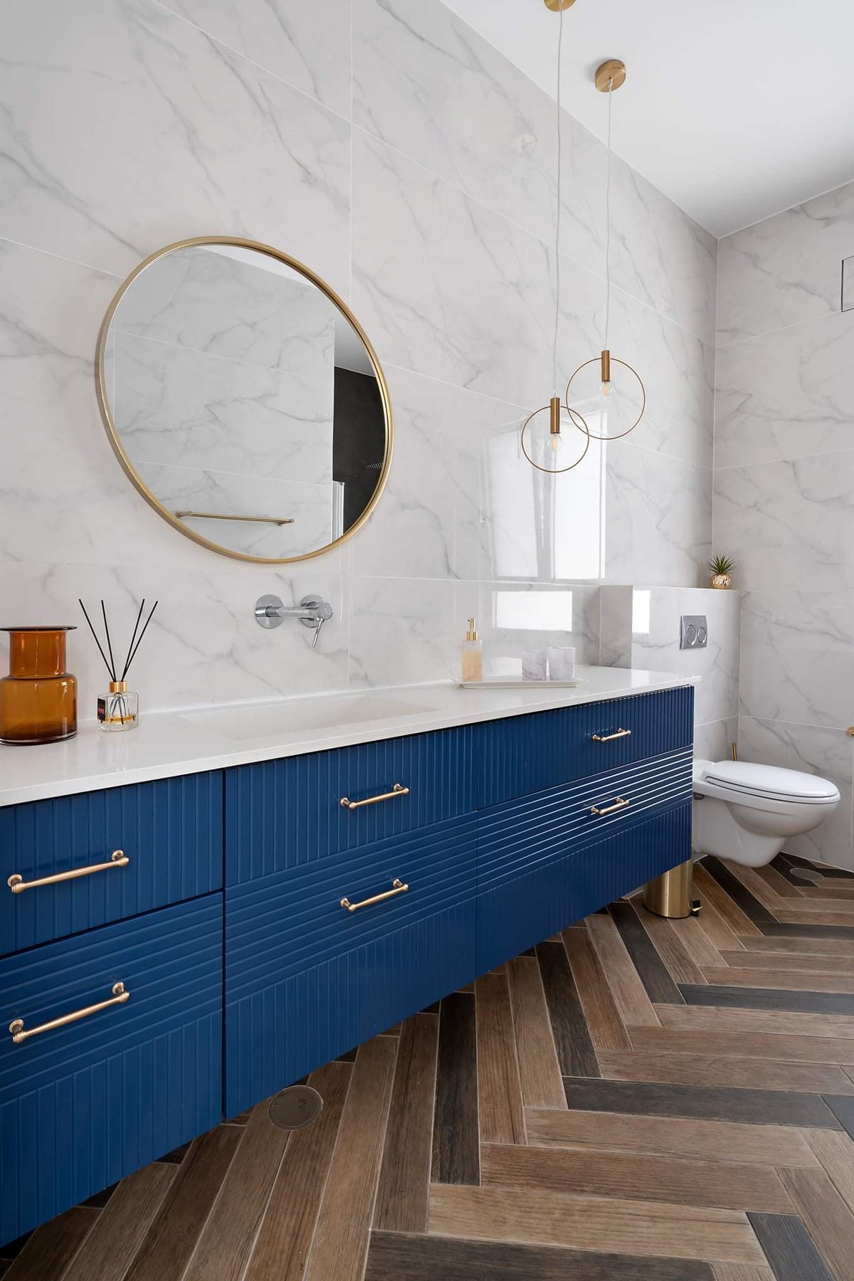 Brass Arc Apartment — bathroom vanities by iKitchen Cabinetry