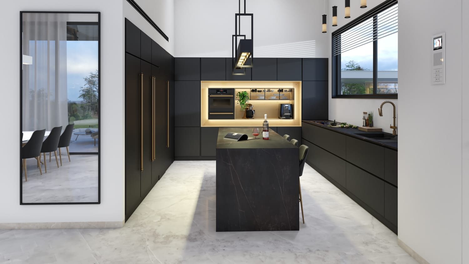 Brass Niche House — built-ins & wall units, wall paneling, bathroom vanities by iKitchen Cabinetry