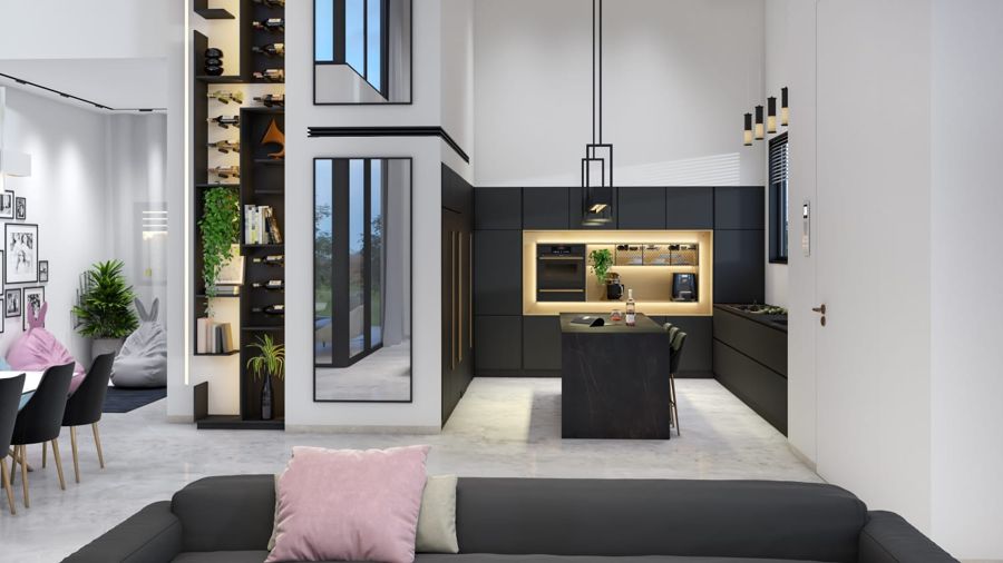 Brass Niche House — built-ins & wall units, wall paneling, bathroom vanities by iKitchen Cabinetry, view 2