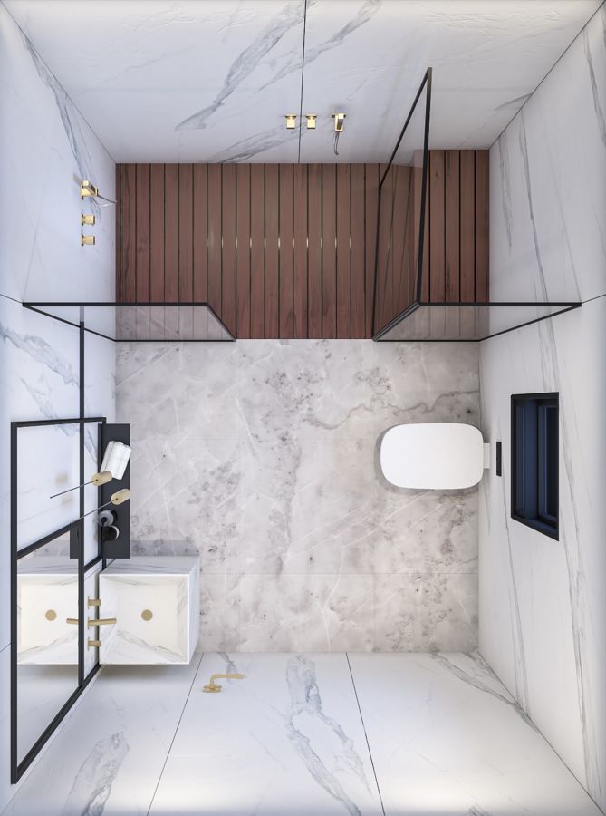 Brass Niche House — built-ins & wall units, wall paneling, bathroom vanities by iKitchen Cabinetry, view 11