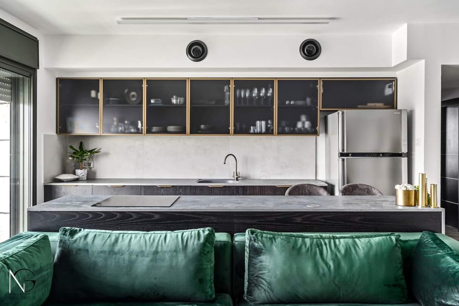 Brick and Brass Apartment — custom kitchens, built-ins & wall units, bathroom vanities by iKitchen Cabinetry