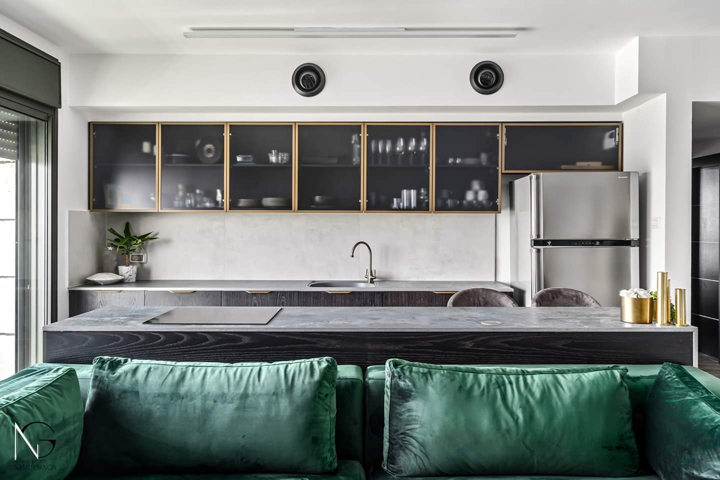 Brick and Brass Apartment — custom kitchens, built-ins & wall units, bathroom vanities by iKitchen Cabinetry