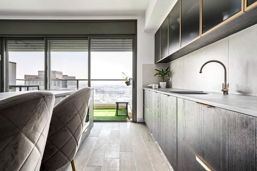 Brick and Brass Apartment — custom kitchens, built-ins & wall units, bathroom vanities by iKitchen Cabinetry, view 5