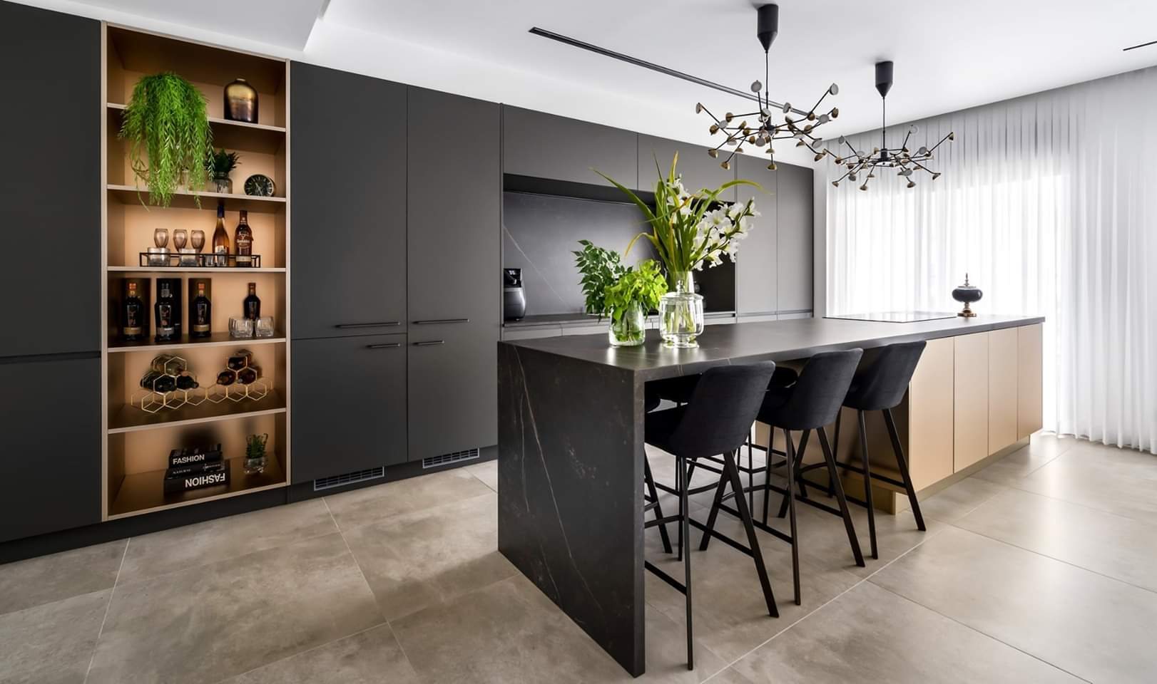 Champagne and Stone Apartment — custom kitchens, built-ins & wall units, bathroom vanities by iKitchen Cabinetry