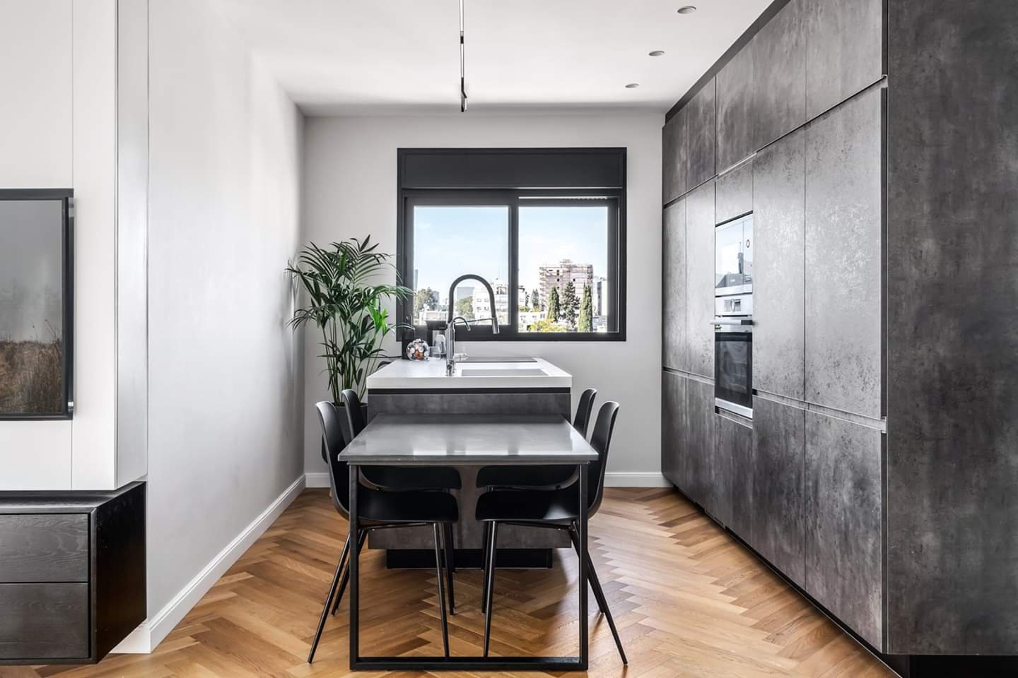 Concrete Volume Apartment — custom kitchens, built-ins & wall units, bathroom vanities by iKitchen Cabinetry
