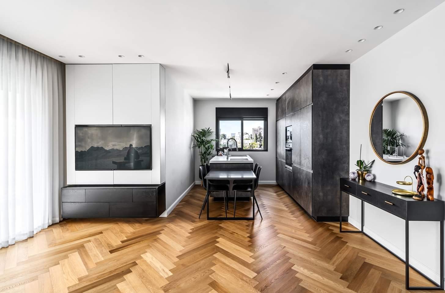 Concrete Volume Apartment — built-ins & wall units by iKitchen Cabinetry
