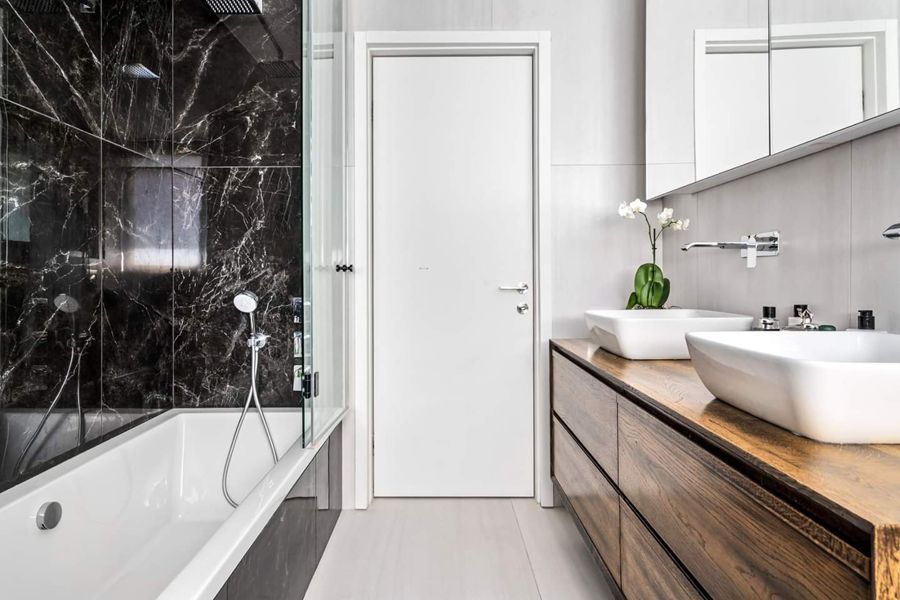 Concrete Volume Apartment — custom kitchens, built-ins & wall units, bathroom vanities by iKitchen Cabinetry, view 10