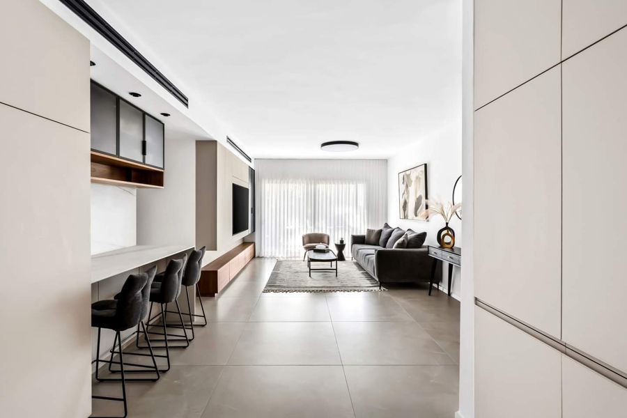 Cream and Walnut Apartment — custom kitchens, built-ins & wall units by iKitchen Cabinetry, view 11