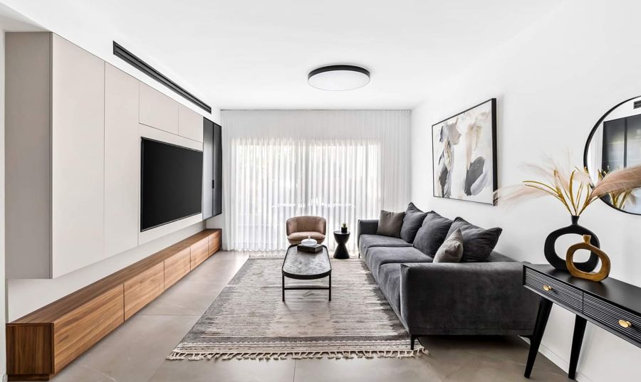 Cream and Walnut Apartment — custom kitchens, built-ins & wall units by iKitchen Cabinetry, view 16