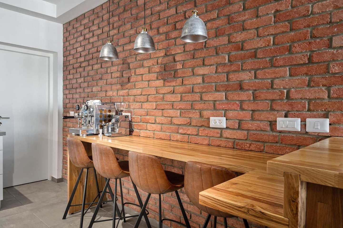 Exposed Brick Loft — built-ins & wall units, bathroom vanities by iKitchen Cabinetry