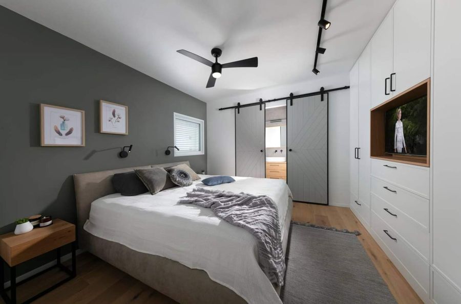 Grey and Oak Apartment — custom kitchens, built-ins & wall units, bathroom vanities by iKitchen Cabinetry, view 5