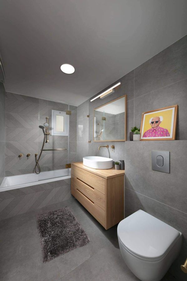 Grey and Oak Apartment — custom kitchens, built-ins & wall units, bathroom vanities by iKitchen Cabinetry, view 7