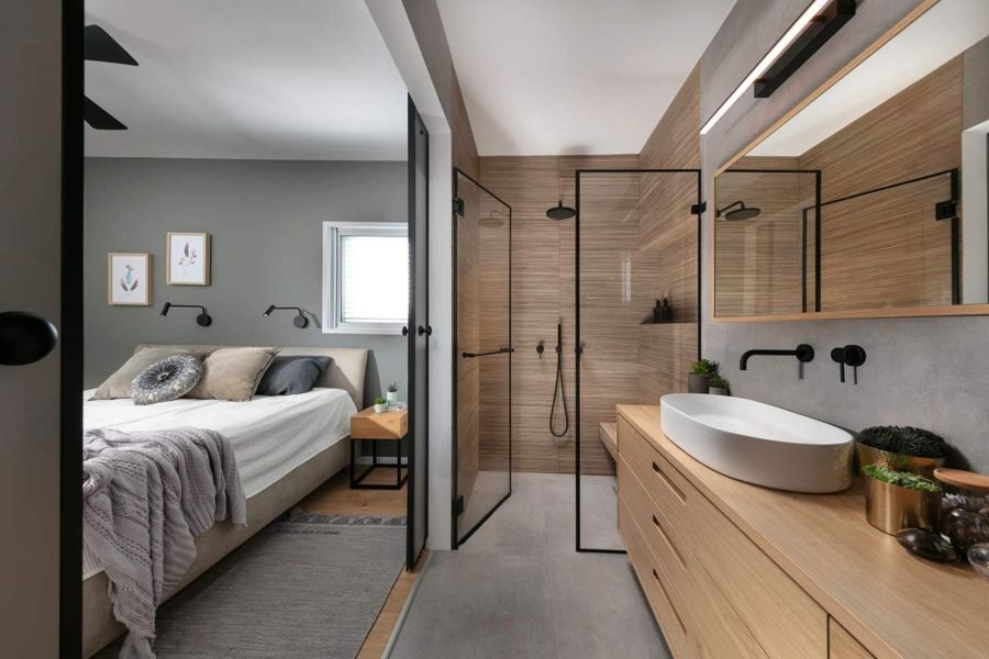 Grey and Oak Apartment — custom kitchens, built-ins & wall units, bathroom vanities by iKitchen Cabinetry, view 9
