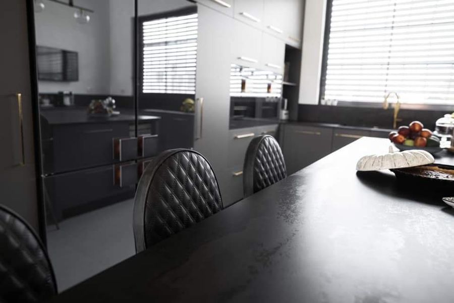 Grey Banquette Apartment — custom kitchens, built-ins & wall units, wall paneling, bathroom vanities, walk-in closets by iKitchen Cabinetry, view 4