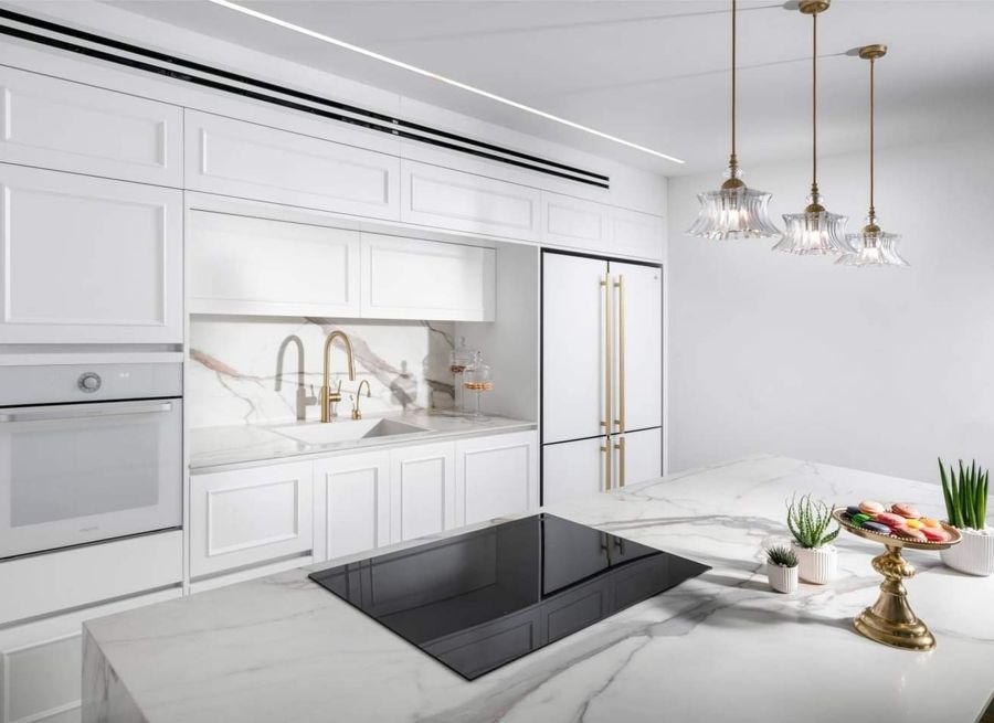 Marble and Rose Gold House — custom kitchens, built-ins & wall units, wall paneling, bathroom vanities, walk-in closets by iKitchen Cabinetry, view 3