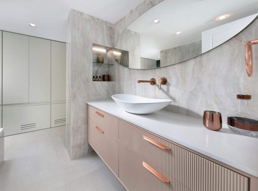 Marble and Rose Gold House — custom kitchens, built-ins & wall units, wall paneling, bathroom vanities, walk-in closets by iKitchen Cabinetry, view 13