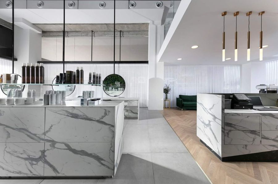 Marble Reception Salon — commercial cabinetry, built-ins & wall units, walk-in closets by iKitchen Cabinetry, view 3