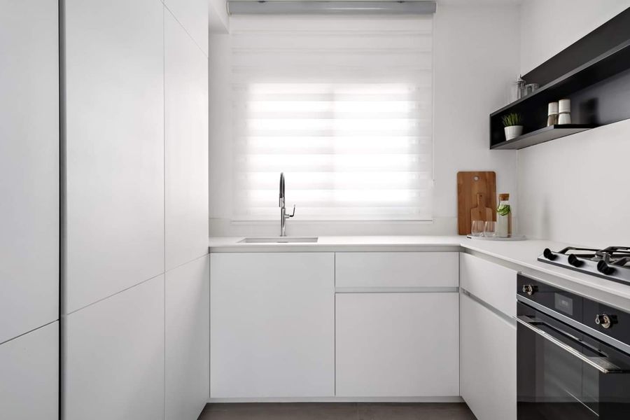 Monochrome Minimal Apartment — custom kitchens, built-ins & wall units, bathroom vanities, walk-in closets by iKitchen Cabinetry, view 2