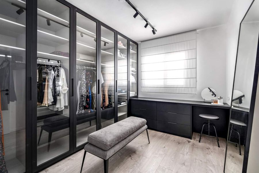 Monochrome Minimal Apartment — custom kitchens, built-ins & wall units, bathroom vanities, walk-in closets by iKitchen Cabinetry, view 13